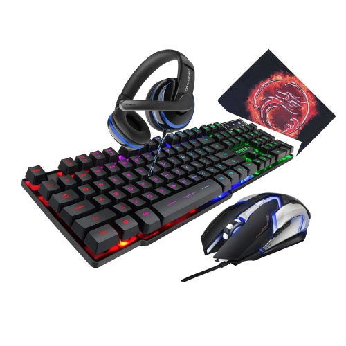 HYFAI 4 in 1 RGB Gaming Keyboard, Mouse,Headset and Mice Pad Combo, USB