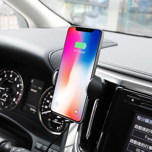 Wireless Charger Car Cell Phone Holder, Qi Fast Wireless Charging Long Arm Vent Dashboard Windshield Phone Holder