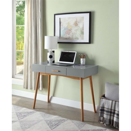 CONVENIENCE CONCEPTS  Oslo One-Drawer Desk In Gray Wood Finish