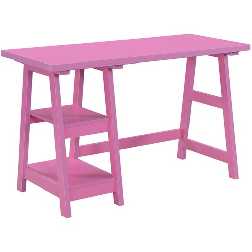 CONVENIENCE CONCEPTS  Designs2Go Trestle Writing Desk In Wood Finish In Pink