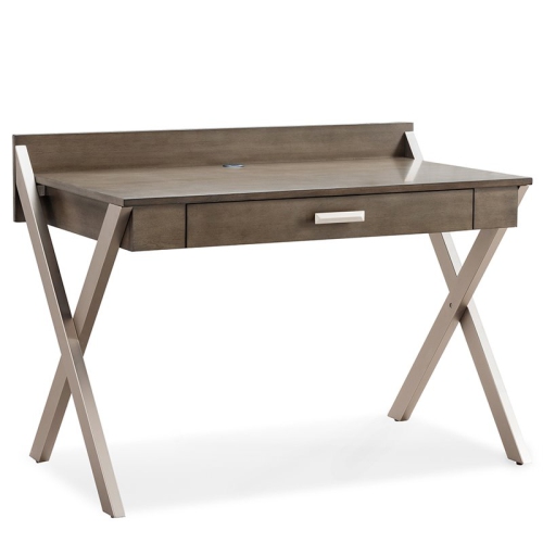 ATLIN DESIGNS  Computer Desk In Smoke And Brushed Nickel In Gray
