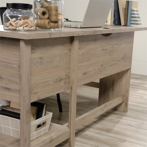 Sauder Summit Station Contemporary Wood L-Shape Computer Desk in Laurel Oak