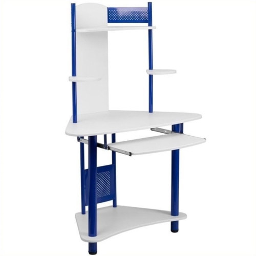 SCRANTON & CO  Corner Computer Desk With Hutch In Blue