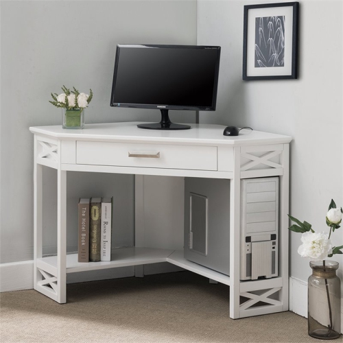 Leick Corner Computer Desk in White