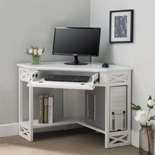 Leick Corner Computer Desk in White