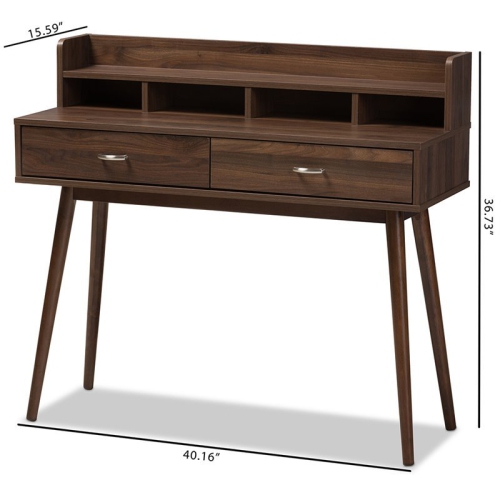 Baxton Studio Disa Writing Desk in Walnut Brown