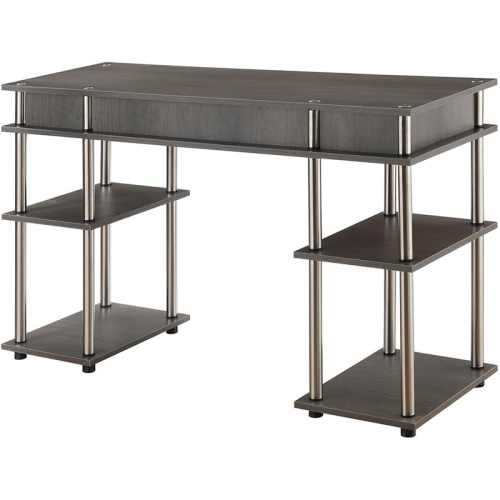 Convenience Concepts Designs2Go Writing Desk in Charcoal Gray Wood Finish