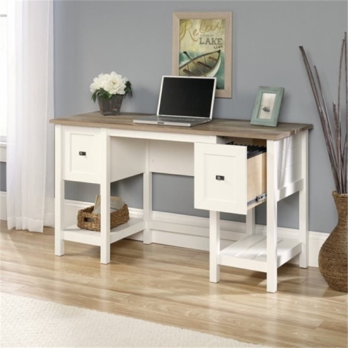 Bowery Hill Home Office Desk in Soft White