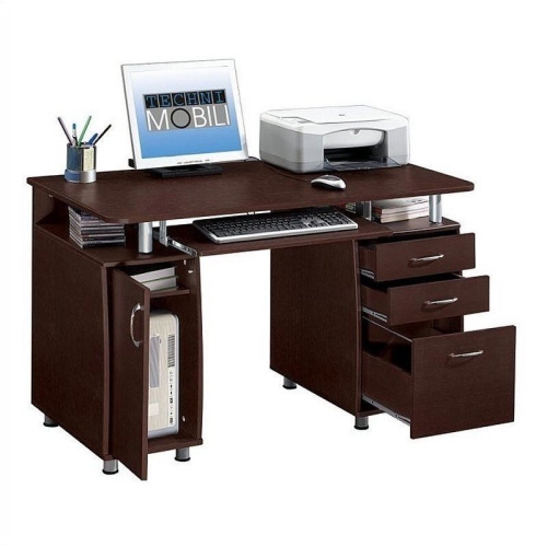TRENT HOME  Super Storage Computer Office Desk In Chocolate