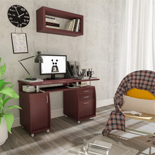 Trent Home Super Storage Computer Office Desk in Chocolate