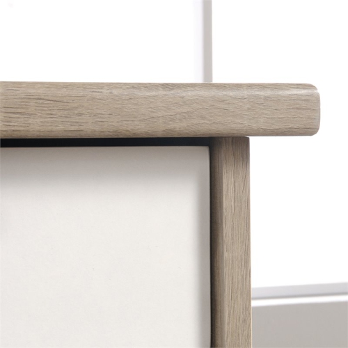 Sauder Anda Norr Executive Desk in Sky Oak and White