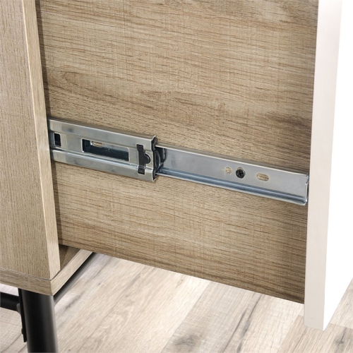 Sauder Anda Norr Executive Desk in Sky Oak and White