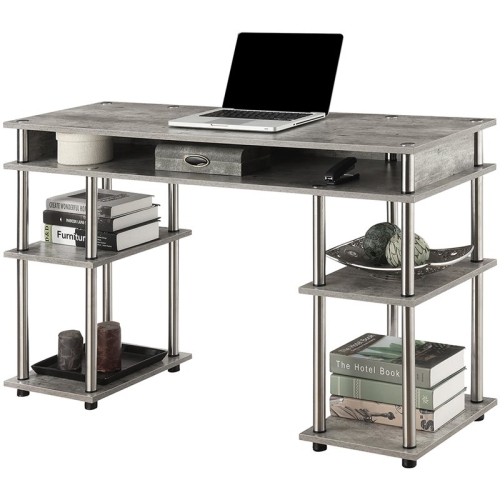 CONVENIENCE CONCEPTS  Designs2Go Writing Desk In Faux Birch Wood Finish In Gray