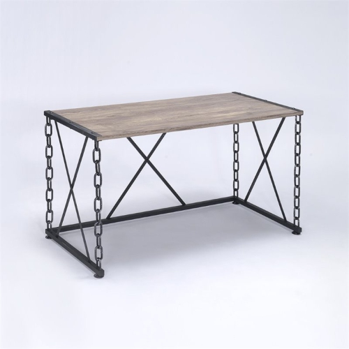 BOWERY HILL  Writing Desk In Rustic Oak And Antique In Black