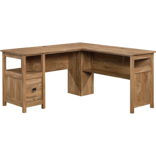 Sauder Cannery Bridge Engineered Wood L Shaped Desk in Sindoori Mango/Natural