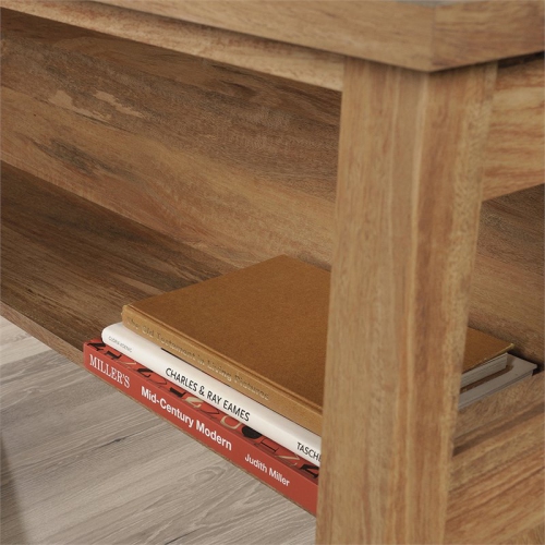 Sauder Cannery Bridge Engineered Wood L Shaped Desk in Sindoori Mango/Natural