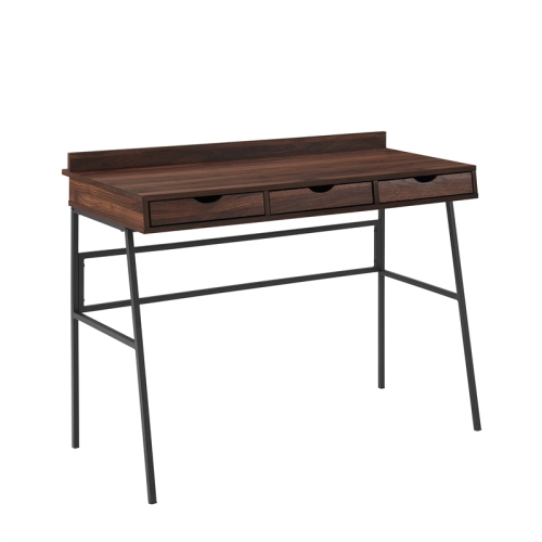 WALKER EDISON  42" Engineered Wood 3-Drawer Angled Front Desk In Dark Walnut This desk is both functional and stylish - Love it