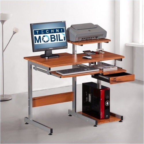 Pemberly Row Wood Computer Desk in Wood Grain