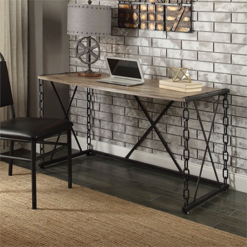ACME Furniture Jodie Writing Desk in Rustic Oak and Antique Black