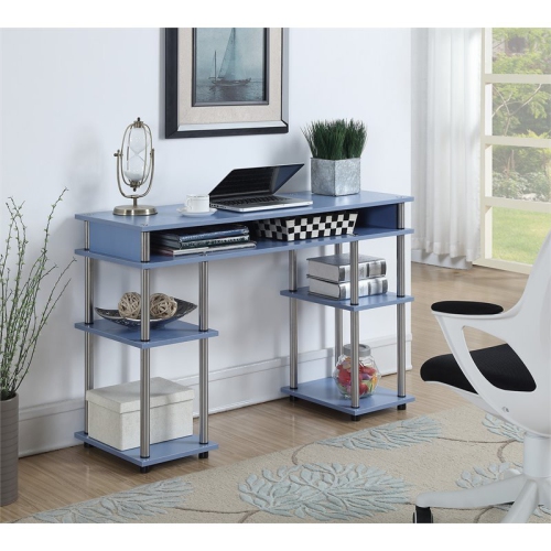 Convenience Concepts Designs2Go No-Tools Student Desk in Blue Wood Finish