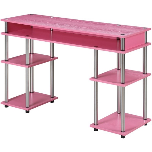 CONVENIENCE CONCEPTS  Designs2Go No Tools Student Desk In Pink Wood Finish