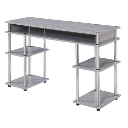 Convenience Concepts Designs2Go No Tools Student Desk in Light Gray Wood Finish