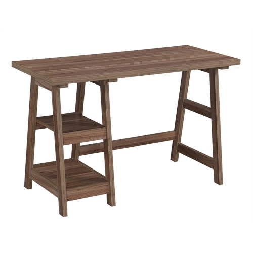 Convenience Concepts Designs2Go Trestle Writing Desk in Cappuccino Wood Finish