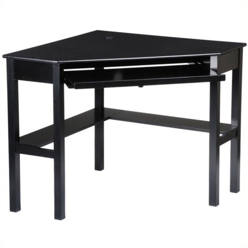 Bureau d’ordinateur en coin Pemberly Row, peint en noir
