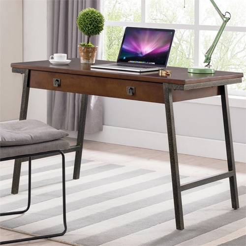 Bowery Hill Computer Desk in Walnut and Foundry Bronze