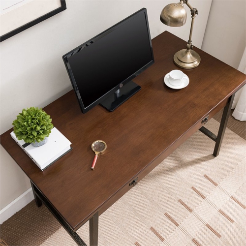 Bowery Hill Computer Desk in Walnut and Foundry Bronze