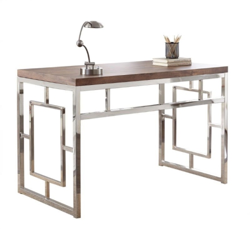 Maklaine Metal Writing Desk in Wood