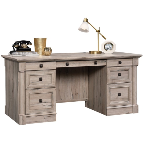 Sauder Palladia Contemporary Wood Executive Desk in Split Oak