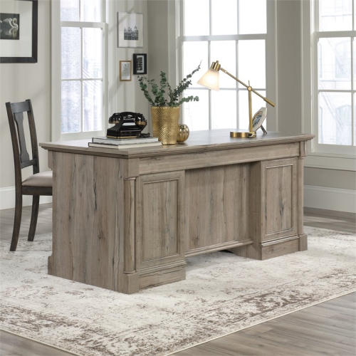Sauder Palladia Contemporary Wood Executive Desk in Split Oak