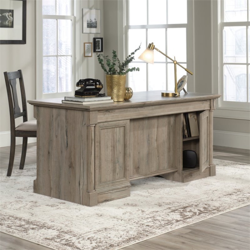 Sauder Palladia Contemporary Wood Executive Desk in Split Oak