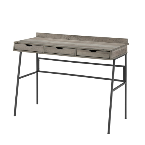 WALKER EDISON  42" Engineered Wood 3-Drawer Angled Front Desk In Gray Wash Love the Walnut