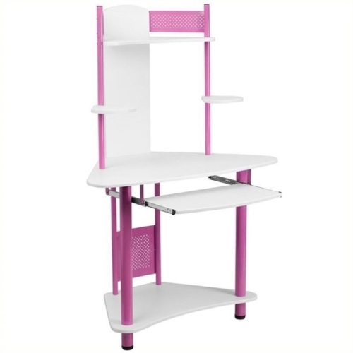 SCRANTON & CO  Corner Computer Desk With Hutch In In Pink