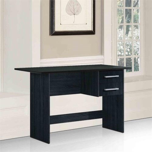 HODEDAH  Writing Wooden Desk With Two Drawers In Black Finish