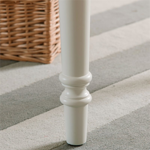 Bowery Hill Home Office Writing Desk with Center Drawer in White