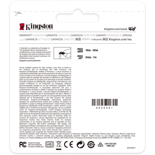 3 Pack Kingston Canvas Select Plus microSDXC 32GB Class 10 UHS-I Memory Card