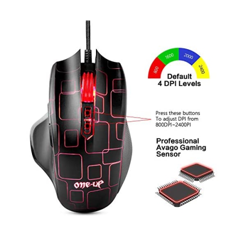 ONE-UP® G6 Avago3050 Right-handed Ergonomics Wired Optical Gaming Mouse