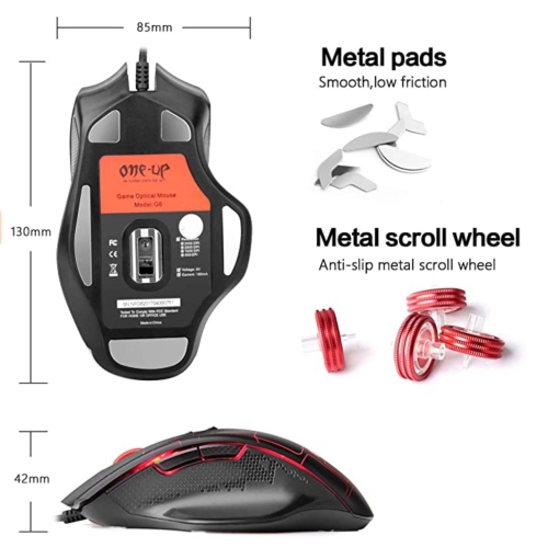 ONE-UP® G6 Avago3050 Right-handed Ergonomics Wired Optical Gaming Mouse