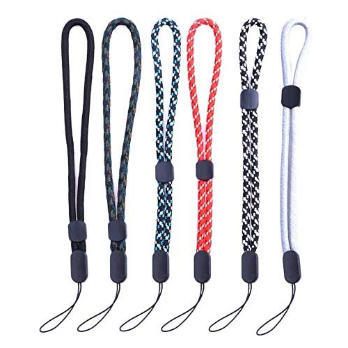 FINENIC  (6-Pack) Adjustable Hand Wrist Strap Lanyard, 5.9-Inch Nylon Lanyard w Quick-Release for Iphone, Camera, Keychains, Cell Phone, USB Flash