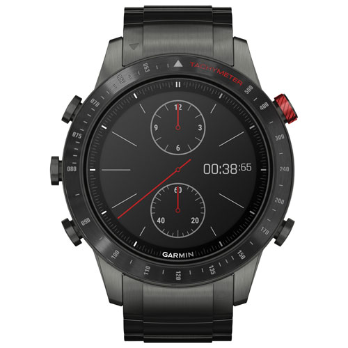 Garmin MARQ Driver 46mm GPS Watch with Preloaded Tracks & Tachymeter - Titanium/Black