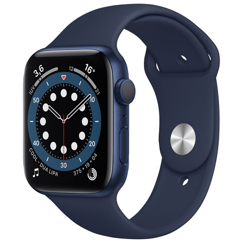 Apple Watch Series 6 avec boîtier 44 mm aluminium bleu et bracelet sport bleu marine - Remis à neuf