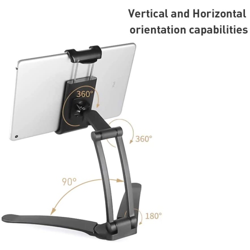 Support de Tablette: Aluminium 2 en 1 pour Tablette de 7 à 12 Pouces Multi-Usage, Multi Angle Suspendu, dans Cuisine