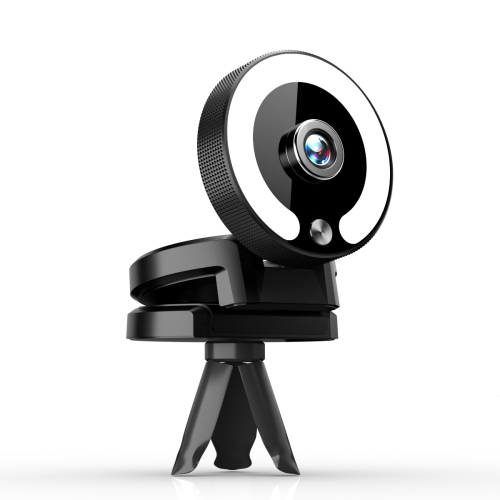 SenseiPhoto 4K Webcam avec éclairage et microphone, panneau lumineux LED, focus automatique et luminosité réglable avec contrôle tactile | Caméra Web
