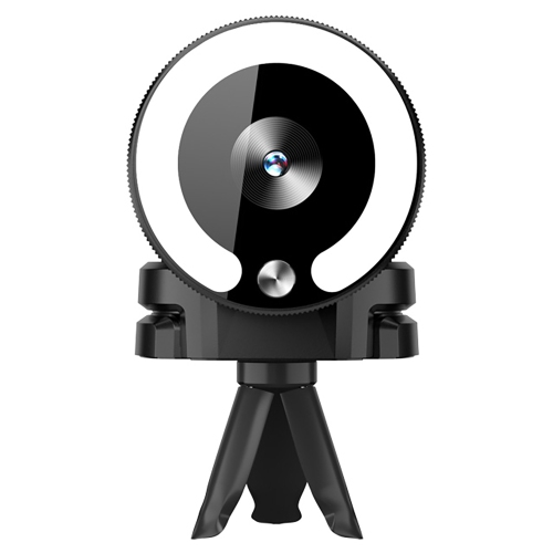 SenseiPhoto 4K Webcam avec éclairage et microphone, panneau lumineux LED, focus automatique et luminosité réglable avec contrôle tactile | Caméra Web