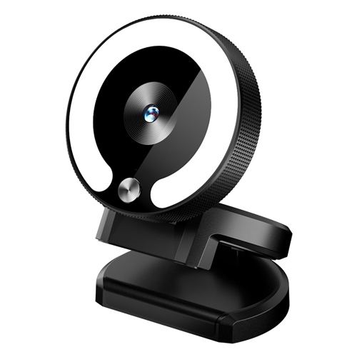 SenseiPhoto 4K Webcam avec éclairage et microphone, panneau lumineux LED, focus automatique et luminosité réglable avec contrôle tactile | Caméra Web