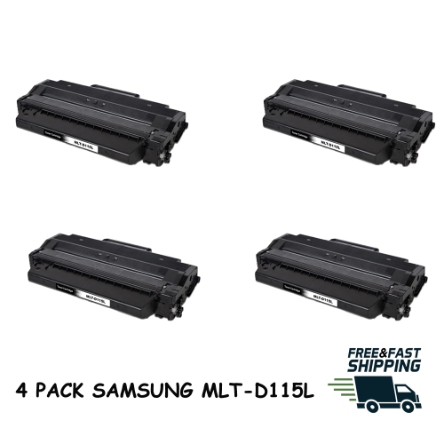 Bestoner™ 4 Pack Samsung 115/MLT-D115L/D115/MLTD115 Black Toner Cartridge for Printer SL-M2620/M2670/M2820/M2830/M2870