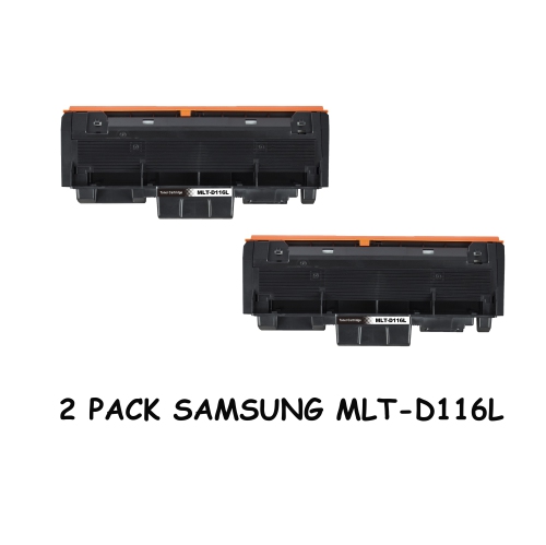 Bestoner™ 2 Pack Samsung 116/MLT-D116L/D116/MLTD116 Black Toner Cartridge for Printer M2675/M2825/M2626/M2625